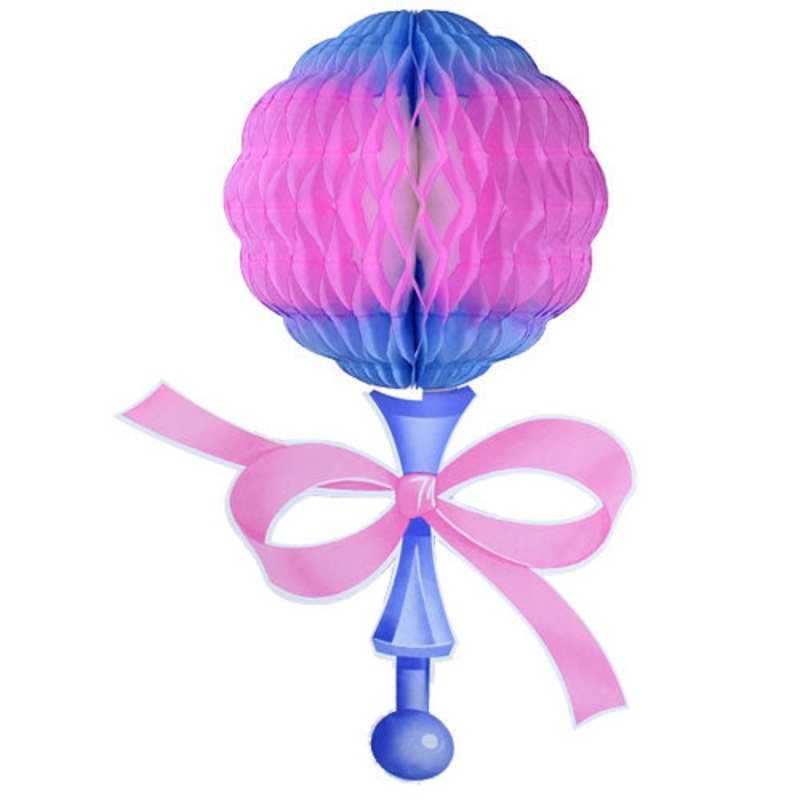 16 In. Blue/ Pink Rattle Decoation