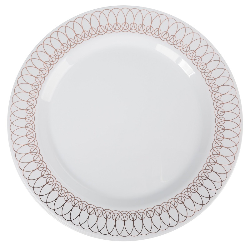 9 In. Rose Gold Ovals Design Plates | 10 Count