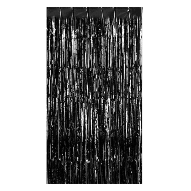 Black Foil Fringe Curtain 10" x 6" x 0.15" | 1 Count