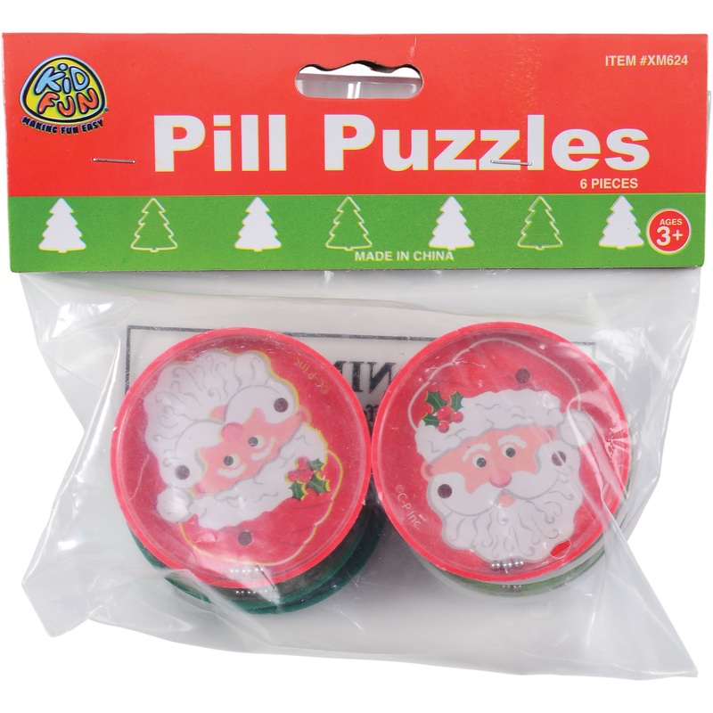 Christmas Pill Puzzles/6 Per Pkg