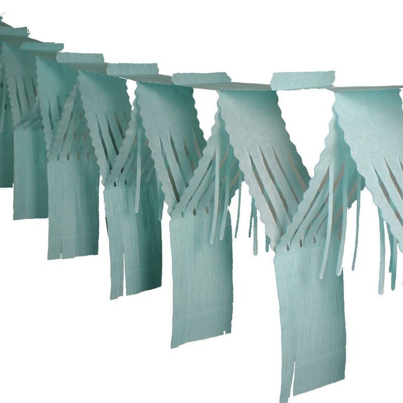 Light Blue Drop Fringe Garland | 20 In. x 12 Ft.