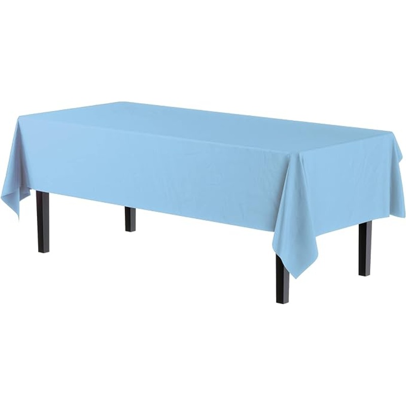 Light Blue Plastic Table Cover