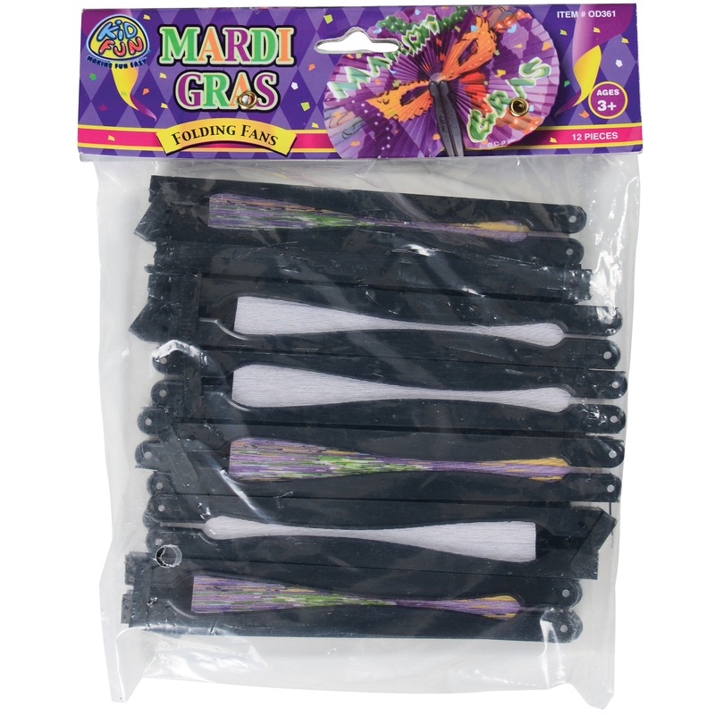 Mardi Gras Folding Fans
