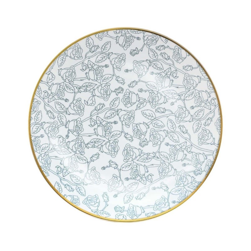 10 In. Roses Design Plastic Plates | 10 Count