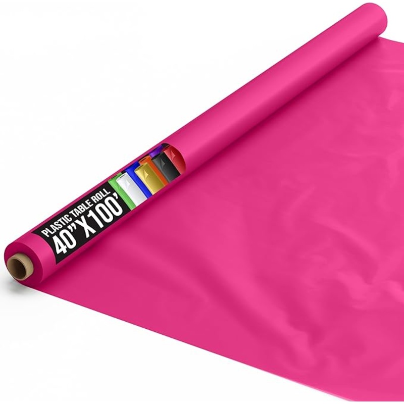 40 In. x 100 Ft. Hot Pink Table Roll
