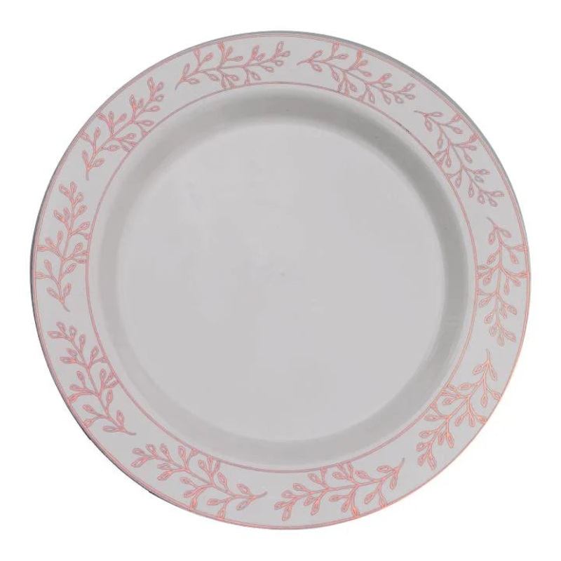 9 In. Rose Gold Leaf Premium Plates | 10 Count