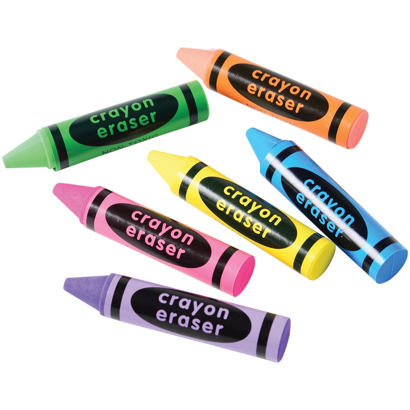 Crayon Shape Erasers/36 Per Pk