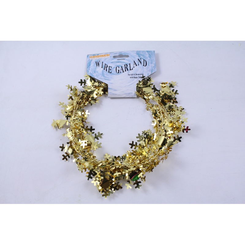 Gold Snowflake Wire Garland