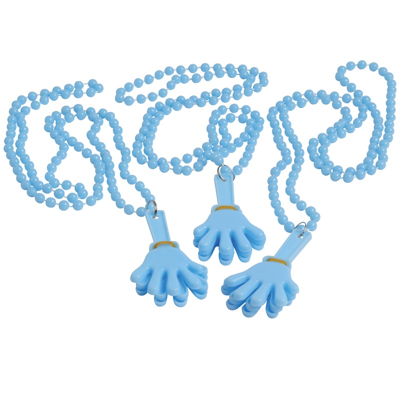 Hand Clapper Necklaces/Lt Blue