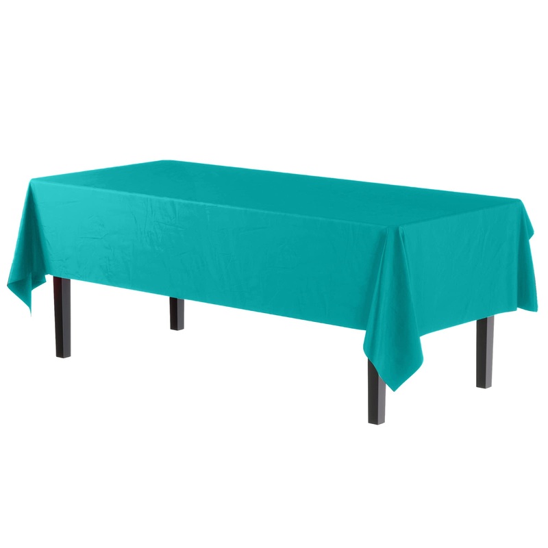 Premium Aqua Blue Plastic Table Cover