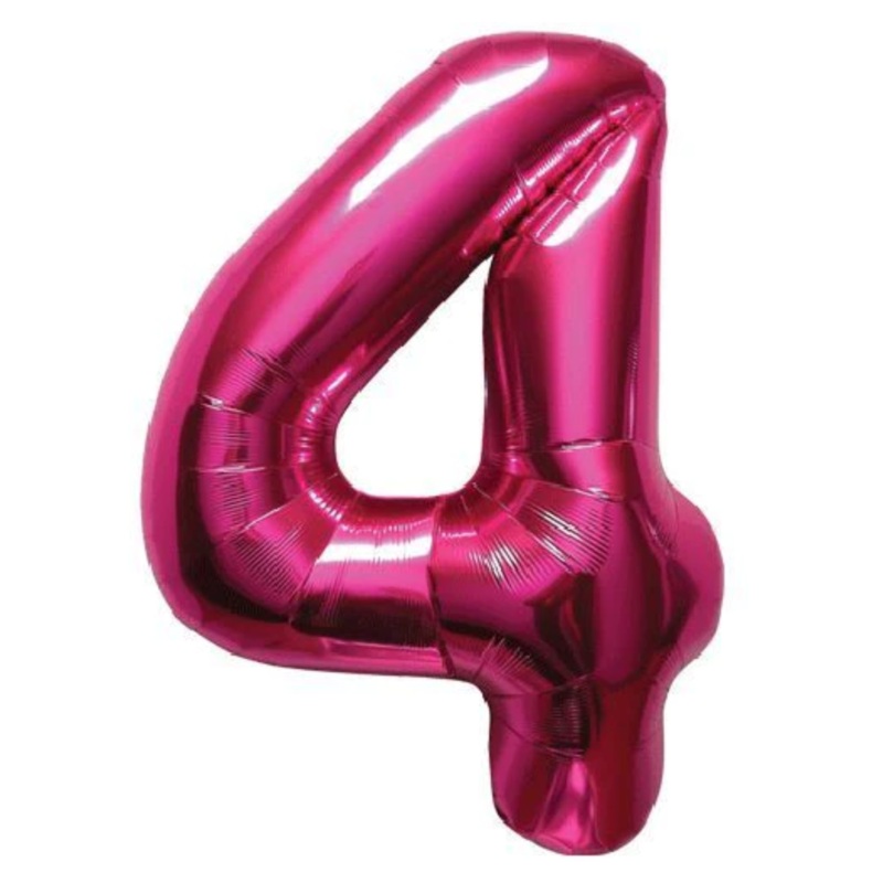 34 In. Pink Number 4 Balloon