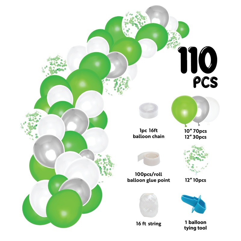 DIY Confetti Balloon Garland - 16 ft Green