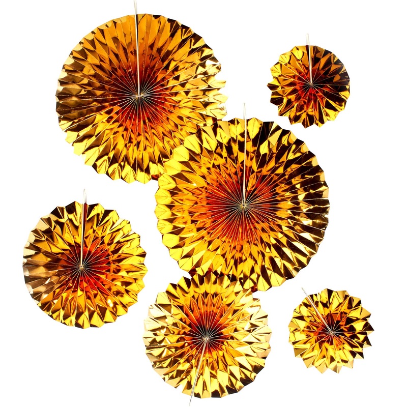 Hanging Fan Decoration Set-Gold