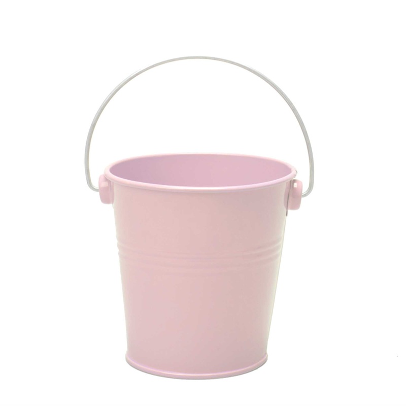 Small Metal Bucket - Pink 4.25" Tall