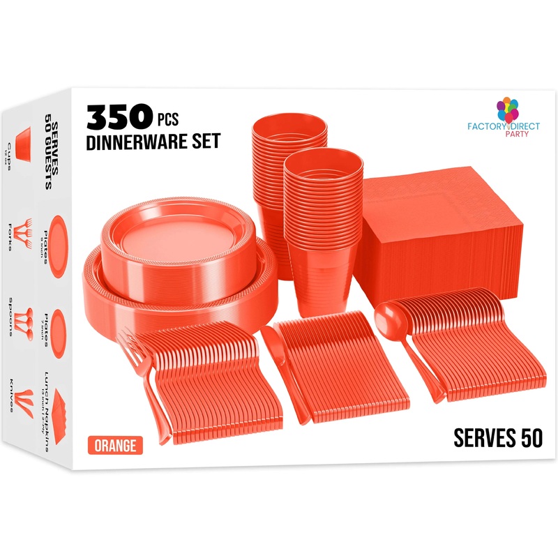 Solid Color Tableware Combo - Orange