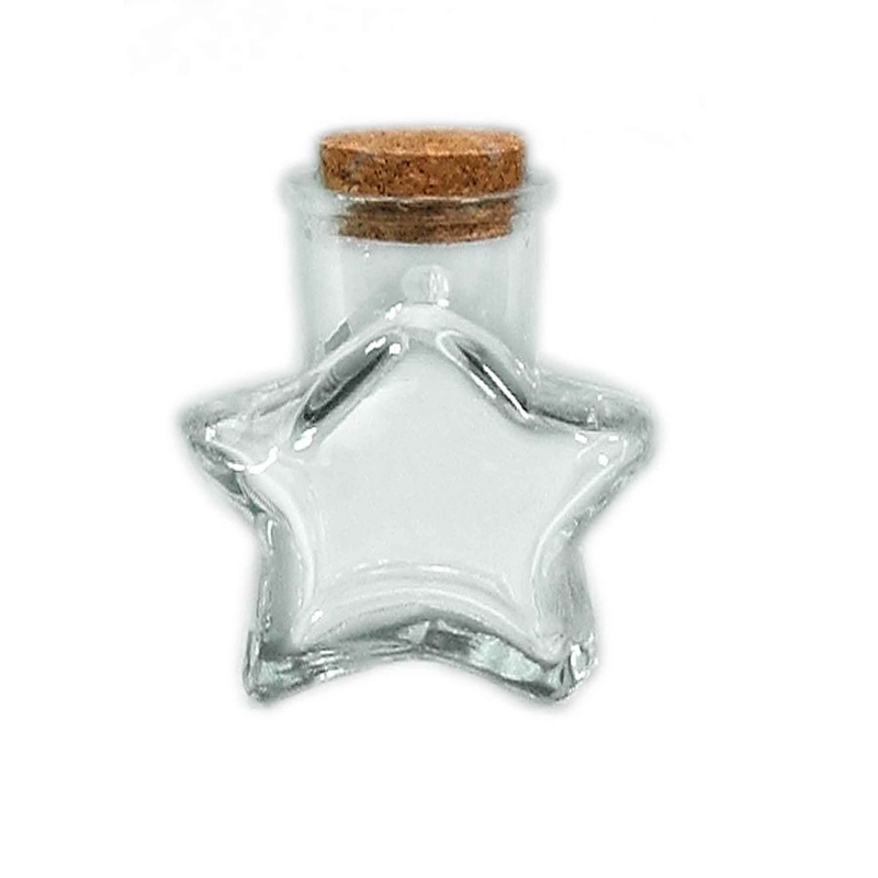 Star Glass Bottle with Cork Stopper