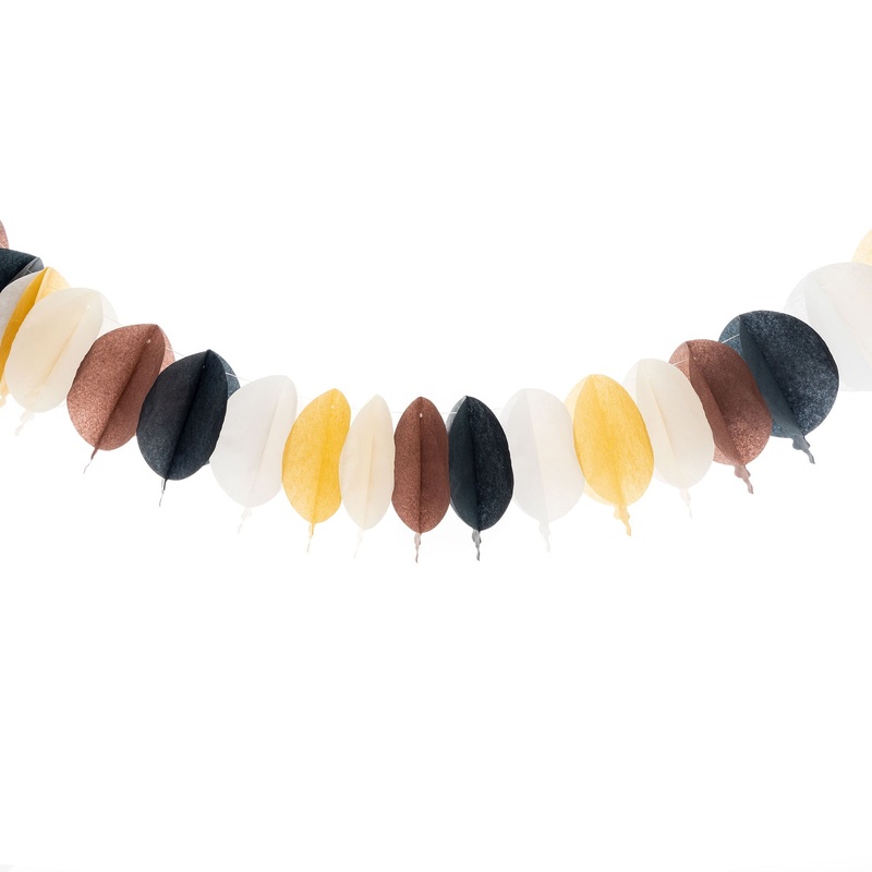 Balloon Shaped Paper Party Garland 12ft - Natural