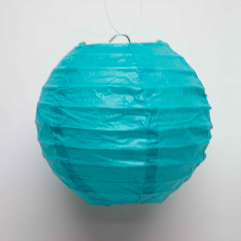 Four Inch Paper Lantern - Aqua