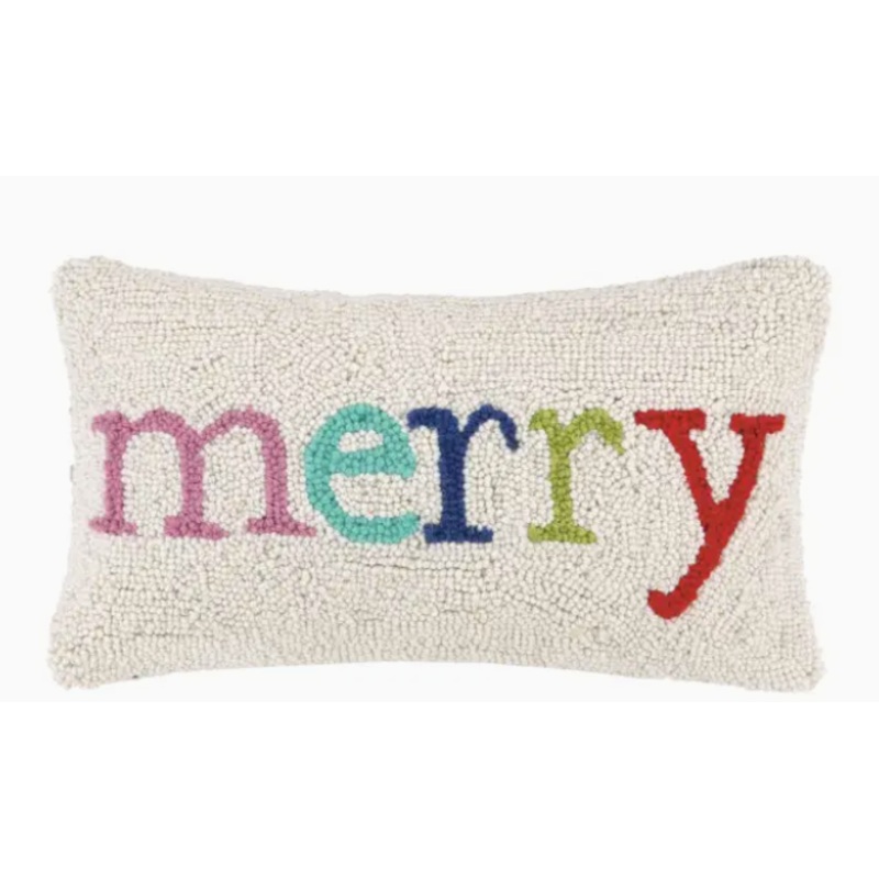 Merry Multi Christmas Hook Pillow