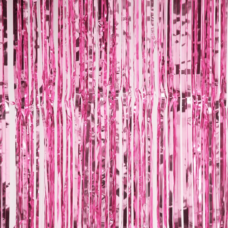 Metallic Backdrop Curtain - Pink