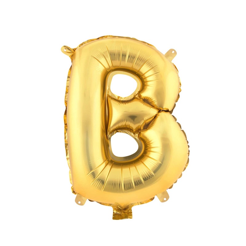 Mylar Balloon Letter B - Gold 16"