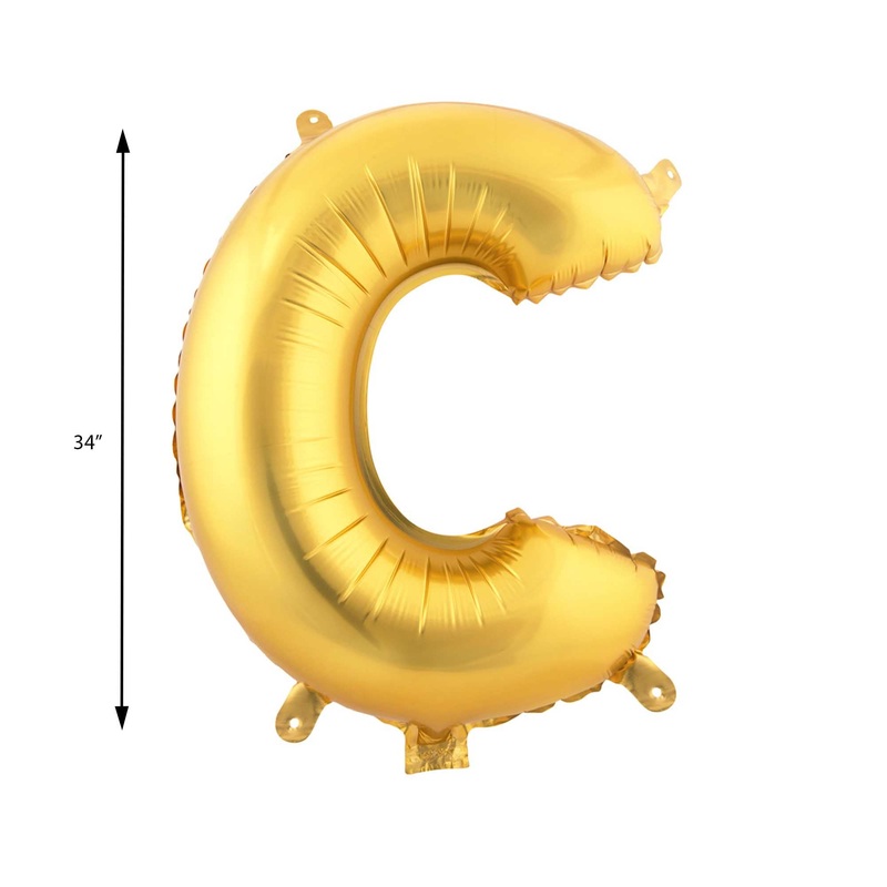 Mylar Balloon Letter C - Gold 34"