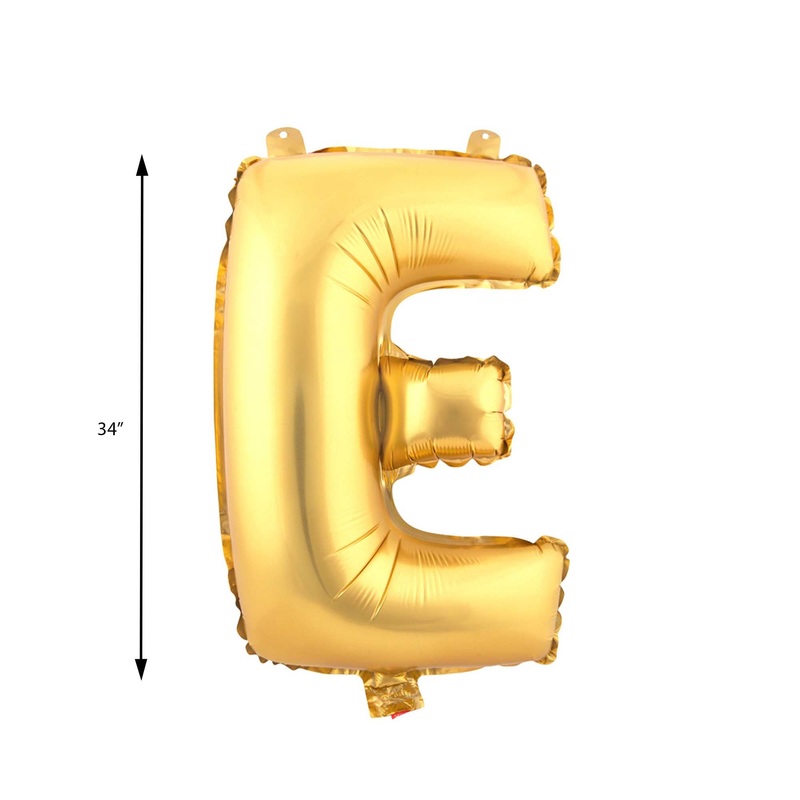 Mylar Balloon Letter E - Gold 34"