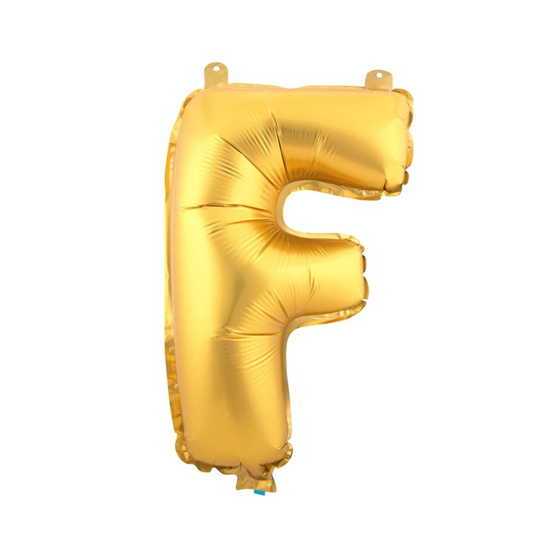 Mylar Balloon Letter F - Gold 16"