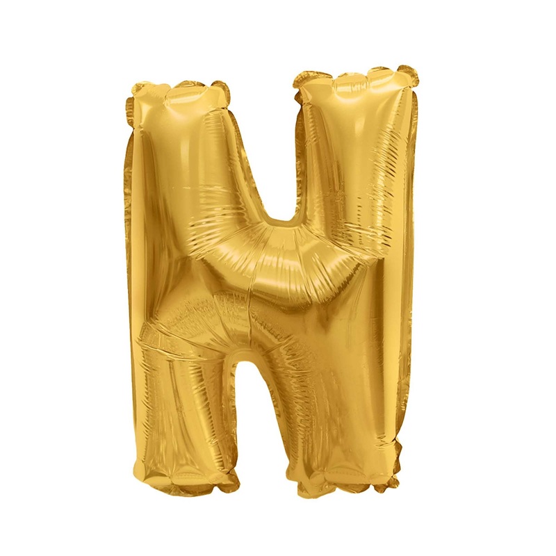 Mylar Balloon Letter N - Gold 16"