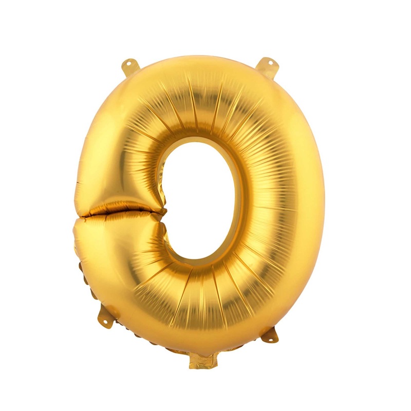 Mylar Balloon Letter O - Gold 16"