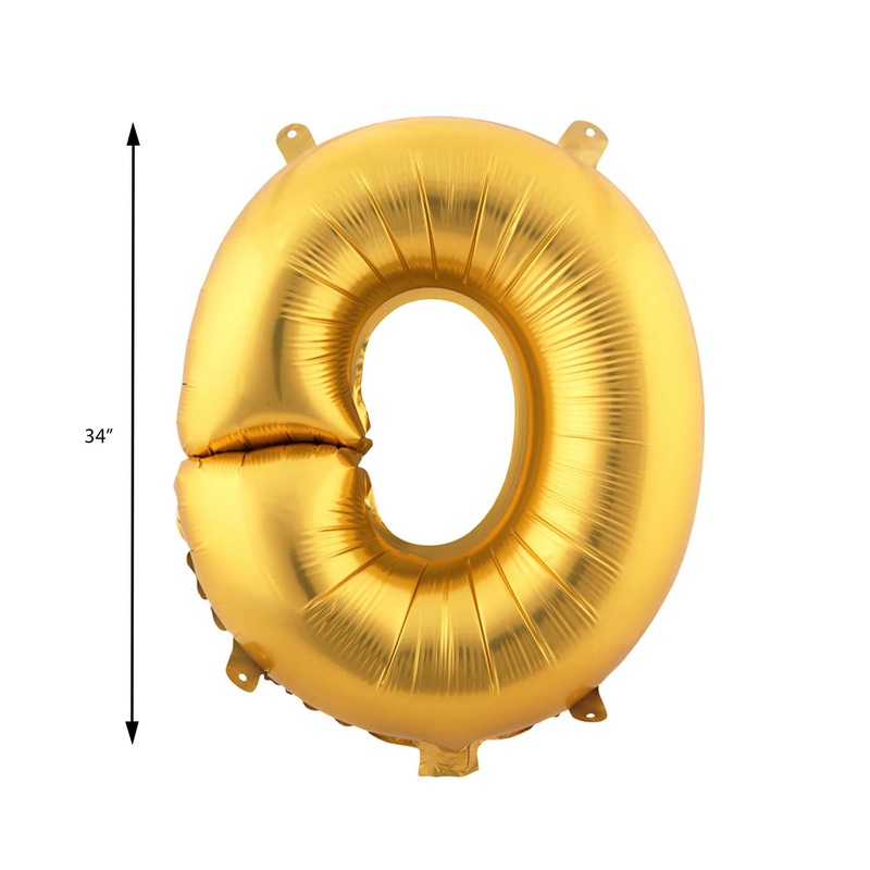 Mylar Balloon Letter O - Gold 34"