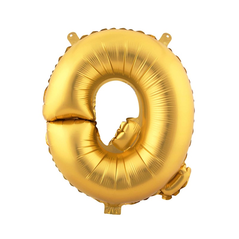 Mylar Balloon Letter Q - Gold 16"