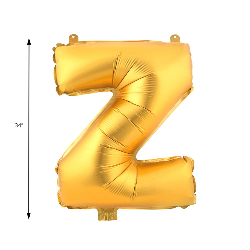 Mylar Balloon Letter Z - Gold 34"