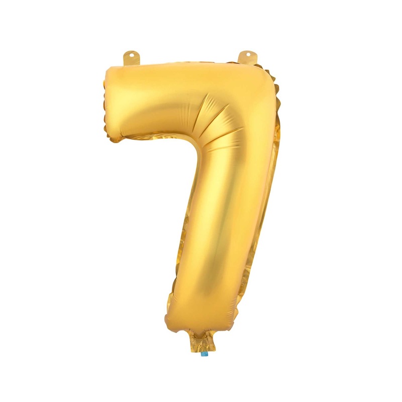 Mylar Balloon Number 7 - Gold 16"