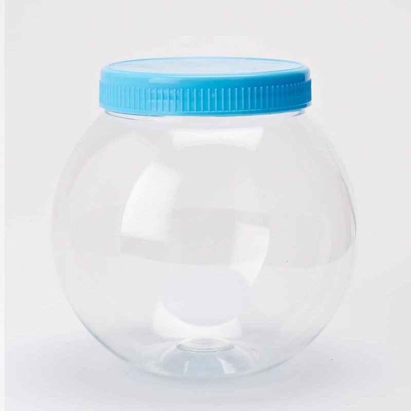 Plastic Round Favor Jar with Lid - Blue
