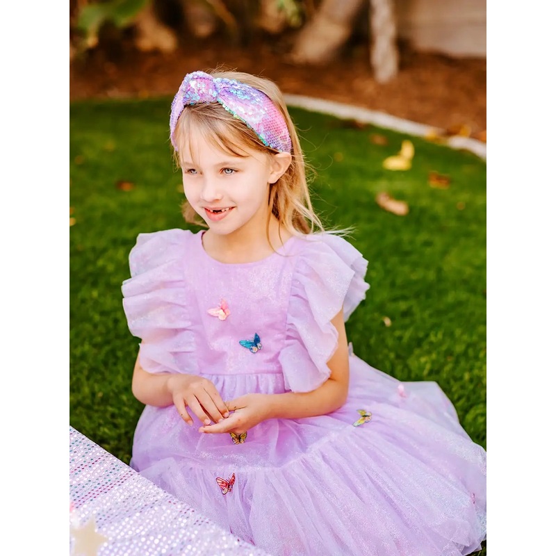 Purple Sequins Headband | Embellished Knot Headband