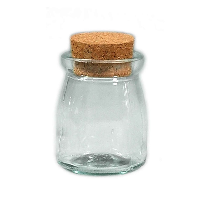 Round Glass Bottle with Cork Stopper