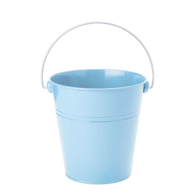 Small Metal Bucket - Blue 4.25" Tall