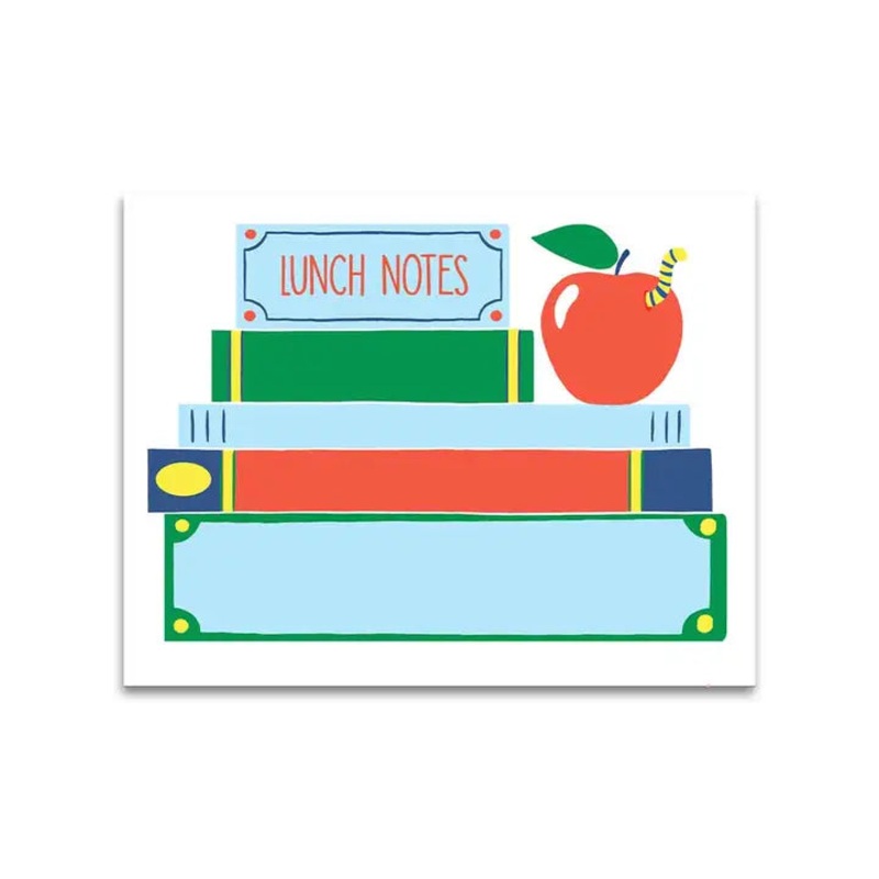 Blue Bookworm Lunch Box Notes Notepad