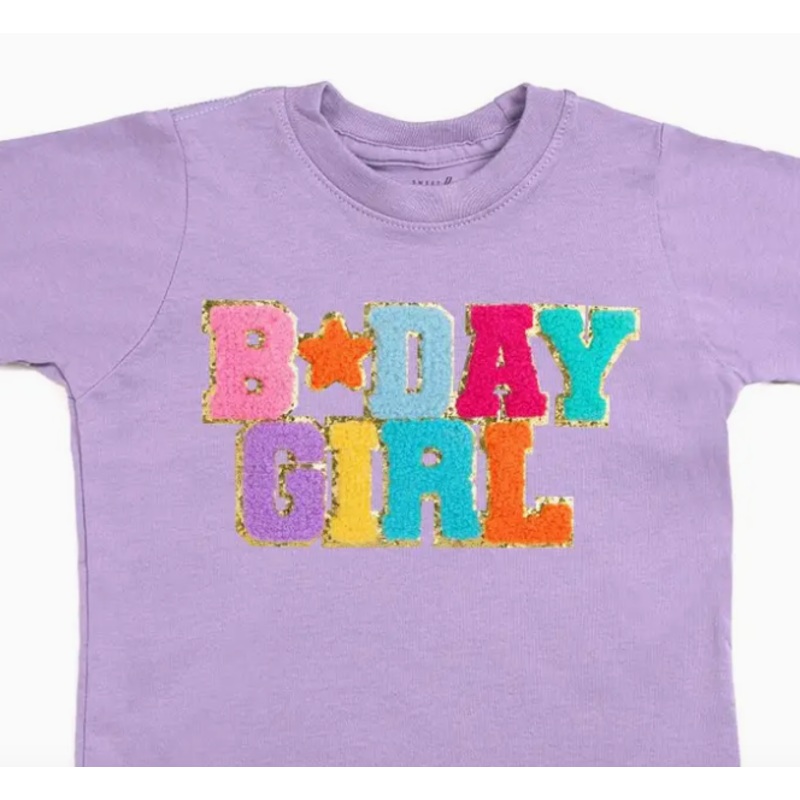Lilac Birthday Girl Patch T-Shirt