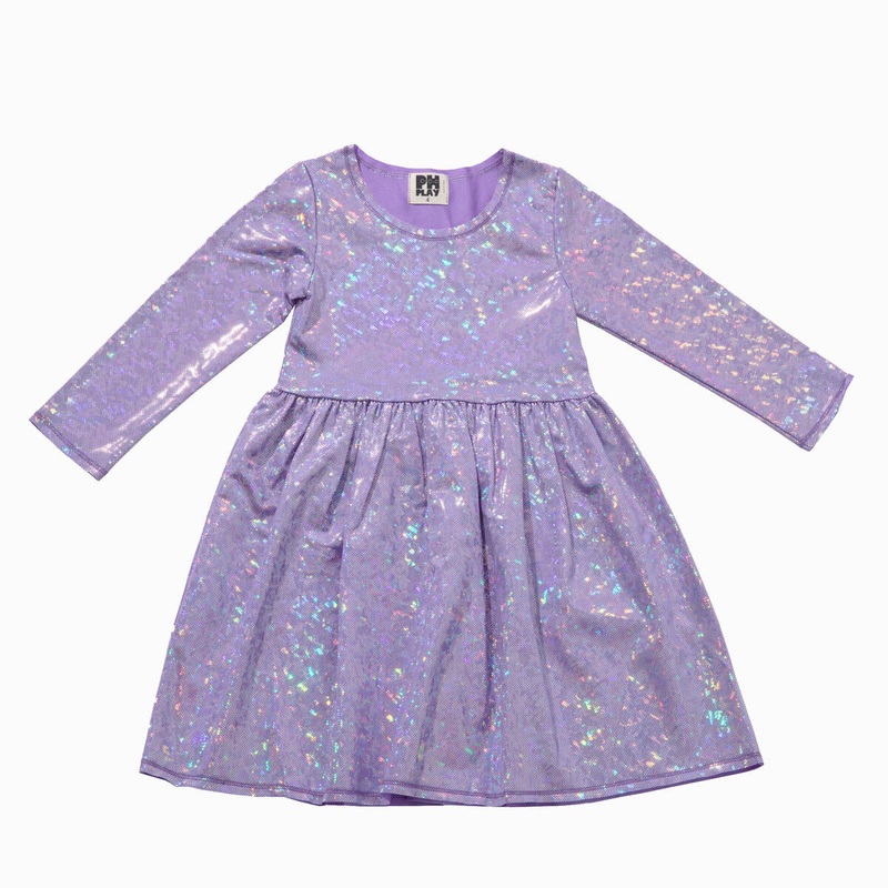 Purple Holo Disco Dress