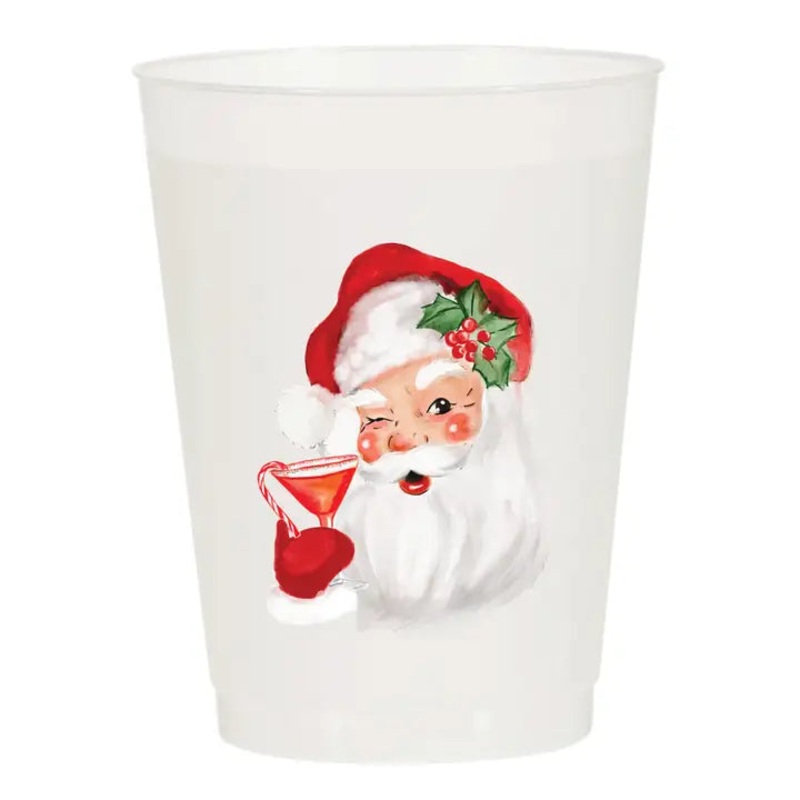 Santa Martini Christmas Frosted Cups 10pk