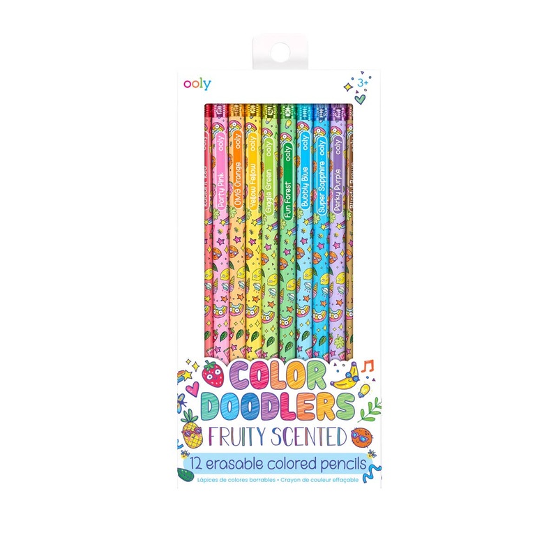 Color Doodlers Fruity Scntd Erasable Color Pencils S/12
