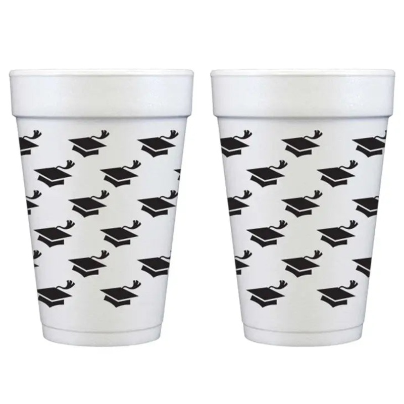 Graduation Hat Styrofoam Cup - 10ct