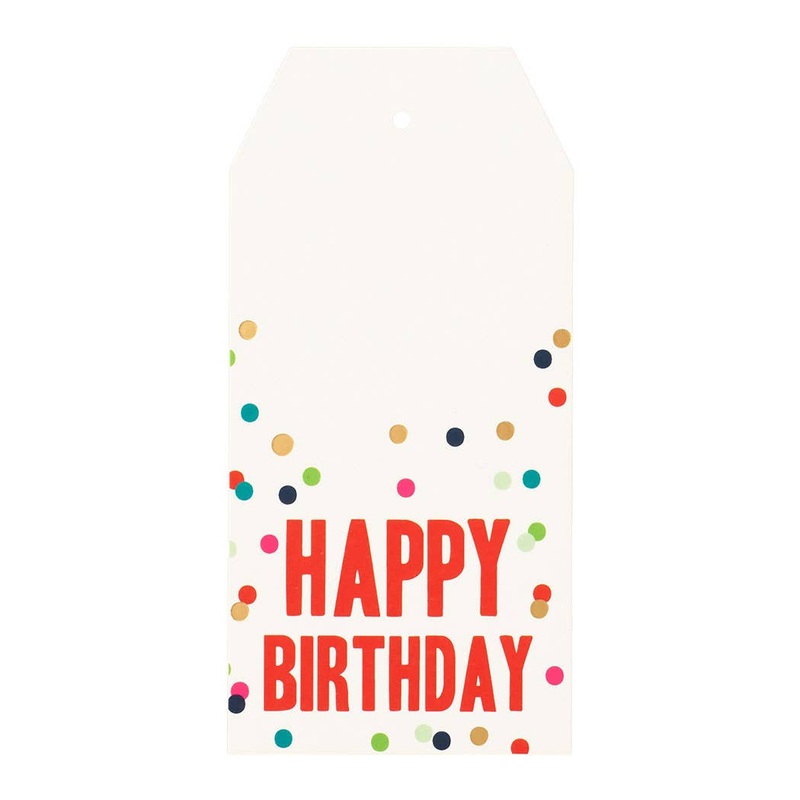 Happy Birthday Confetti Gift Tag S/10