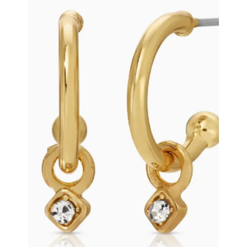 Hoops with Drop - Sparkle Bezel - Spark
