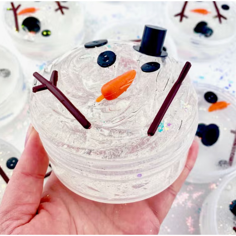 Melted Snowman Clear Putty Slime