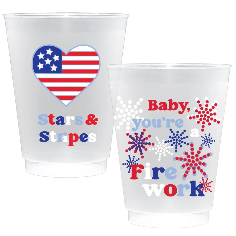Stars & Stripes Shatterproof Frost Flex Plastic Cups (10)