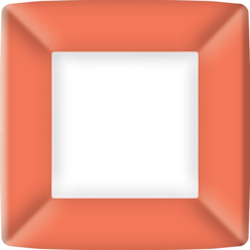 Coral Paper Square Dinner Plate