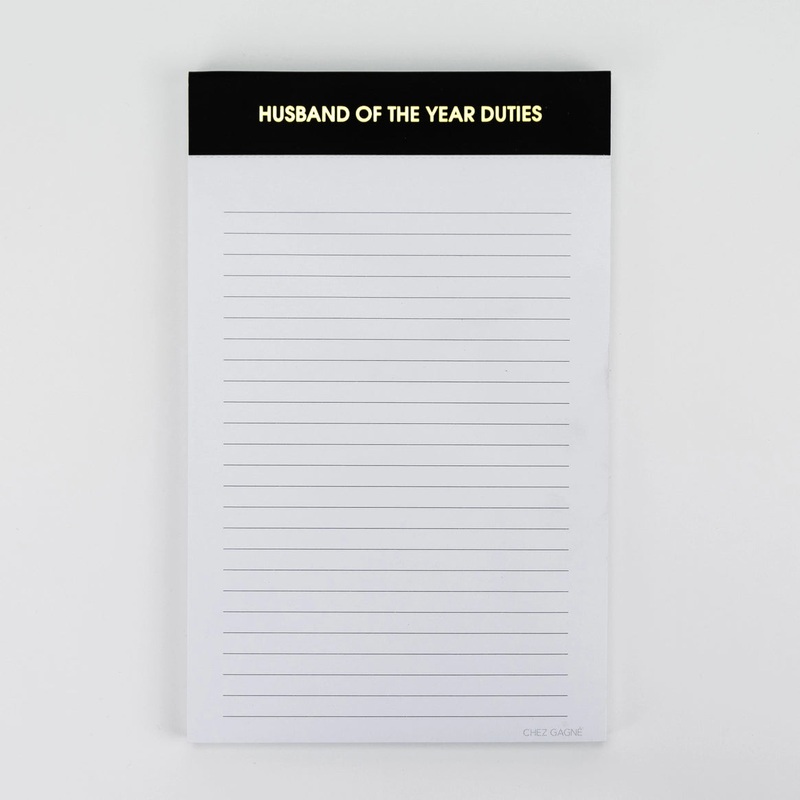 Husband of the Year Duties Notepad